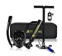 Ensemble de réservoir de plongée sous-Marine TUDIVING-0.5L, Mini Cylindre d'oxygène avec Masque de plongée Complet, Kit de plongée de Voyage Portable (S200Plus Black-A1)