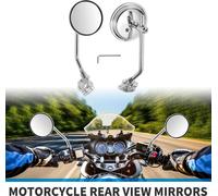 Ensemble De Rétroviseurs De Moto Pour Guidon, Rétroviseurs Universels En Fer Et Plastique Chromé Argenté Réglables M10 De Forme Ronde