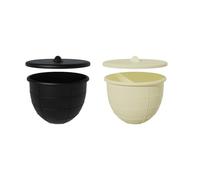 Ensemble de revêtement en silicone pour mixeurs KitchenAid à tête inclinable de 5 l - avec couvercles hermétiques, résistants à la chaleur, passent au lave-vaisselle (2 pièces : noir + blanc)