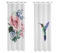 Ensemble de rideaux 140x260 Lia avec motif floral prêt pour oeillets Eurofirany