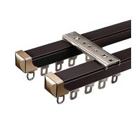 Ensemble de rideaux de plafond à double voie | 1 m à 6 m réglable | Rideau silencieux en aluminium Ra pour séparateur de pièce et douche intimité, idéal pour le salon (noir, 1 m)