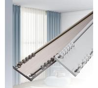 Ensemble de rideaux doubles robustes pour rail de plafond - Parfait pour le salon et la chambre à coucher, solutions élégantes de séparation de pièce, installation facile, décoration d'intérieur