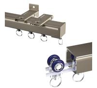 Ensemble de rideaux en aluminium à 1 couche avec embouts et kit de montage, parfait pour les séparateurs et les camping-cars (100 cm) et facile à installer