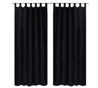 2 Pcs Rideau Ã Passant Micro Satin Bordeaux 140 X 175 Cm