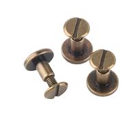 Ensemble de rivets à tête plate en laiton Zenithaur - Vis en cuivre de 20 PC pour accessoires de réparation d'artisanat en cuir (8 mm)