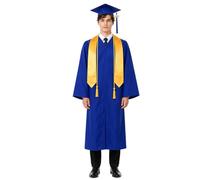 Ensemble de robe de cérémonie de remise de diplôme avec bonnet et étole, robe en polyester pour le jour du début, le campus et les photos de remise de diplôme, robe de début, casquette académique