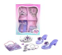 Ensemble de robe de princesse pour - Boutique de bijoux de princesse de 15 x 11,81 x 2,36 pouces avec chaussures, collier de couronnes pour fille, couronne de diadème, colliers et sac, pour G