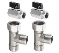 Ensemble de robinet à boisseau sphérique 3 voies en laiton avec poignée rotative à 90 degrés pour raccords d'eau de plomberie Design de valve multidirectionnelle