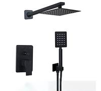 Ensemble de robinet de douche à effet pluie en laiton avec mitigeur mural avec pommeau de douche et douchette à main, luminaire de salle de bain moderne