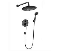 Ensemble de robinet de douche à effet pluie, mitigeur mural avec douchette à 3 modes, pommeau de douche en ABS, boîte intégrée, support en ABS