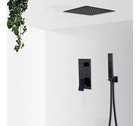 Ensemble de robinet de douche à main noir mat avec écran LCD - Kit de système de douche cascade de pluie pour salle de bain - Mitigeur 2/3 voies pour une expérience de douche ultime