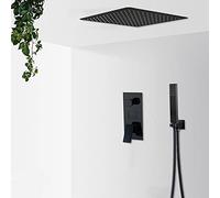 Ensemble de robinet de douche à main noir mat avec écran numérique LCD - Kit de système de douche cascade de pluie pour salle de bain - Robinets mélangeurs 2/3 voies pour une relaxation ultime