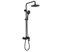 Ensemble de robinet de douche mural à poignée unique avec pommeau de douche de 25,4 cm, douche à main multifonctionnelle, robinet de baignoire, chromé, pommes de douche