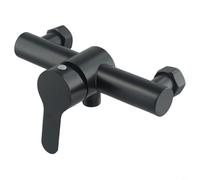 Ensemble de robinet de douche noir à montage mural en acier inoxydable 304 avec contrôle de l'eau chaude et froide G1/2 pouce pour salle de bain avec cartouche en céramique, finition noire mate