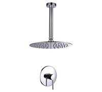 Ensemble de Robinet de Douche Uniquement, mélangeur de Pluie pour Salle de Bain, Ensemble de Pomme de Douche, système de Douche à Effet de Pluie monté au Plafond, kit de Garniture de Douche à poignée