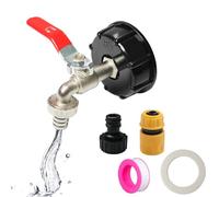 Ensemble de robinet de vidange IBC, adaptateur de réservoir S60x6 avec robinet de 1/2 pouce, raccord standard et raccord rapide pour réservoir IBC de 1000 L