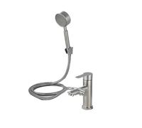 Ensemble de robinet lavabo salle bain, mitigeur d'évier monté sur le pont avec pommeau douche sous pression, baignoire toilette, mélangeur d'eau froide et chaude(Faucet Kit)