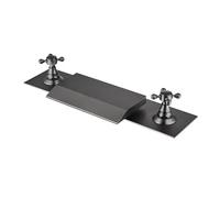 Ensemble de robinets de Baignoire à 3 Trous en Laiton, Robinet Cascade Gris Pistolet brossé avec Deux poignées, luminaire de Salle de Bains à Grand débit de 460 mm