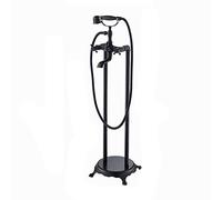 Ensemble de robinets de Baignoire et de Douche autoportants en Cascade avec douchette à Main, Forme de téléphone Vintage, mitigeurs de Bain-Douche à Montage au Sol, mitigeurs de Bain-Douche à Double