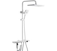 Ensemble de robinets de douche blanc, puissance hydroélectrique, douche d'affichage de température numérique, pomme de douche de pluie avec pulvérisation à main, ensemble de robinets de douche