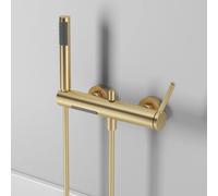 Ensemble de robinets de douche de salle de bains en or brossé, ensemble de robinets de baignoire en laiton de Style cascade fixés au mur brushed gold -m hose