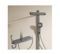 Ensemble de robinets de Douche, Salle de Douche de Douche de Luxe de Luxe avec Affichage de température, Jeu de Douche Mural, système de Douche exposé avec Bouchon (Gris)