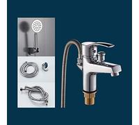Ensemble de robinets de lavabo, Robinet de Baignoire et de Douche avec Pomme de Douche à Main, mitigeur d'eau Chaude et Froide, buse montée sur Le Pont - (Couleur : Ensemble de robinets 3)