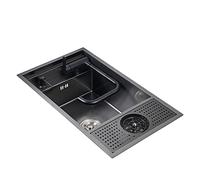 Ensemble de robinets d'évier utilitaires - En acier inoxydable avec rondelle de tasse et distributeur de savon pour buanderie, arrière-cour et garages