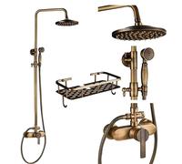 Ensemble de robinetterie de douche en laiton antique,à une main, deux options de douche, TIE1 Étagère