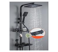 Ensemble de robinetterie de douche Ensemble de douche numérique salle de bains système de douche thermostatique chaud et froid mitigeur mural robinet de bain tête carrée SPA pluie Kit complet(Thermost