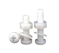 Ensemble de rondelles d'écrou à vis en nylon blanc Vis isolée en plastique à tête ronde Boulon croisé M2 - M8, M8 (10pcs)
