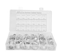Ensemble de Rondelles en Aluminium 450 Pièces, Rondes Plates, Joint d’Étanchéité Simple, Kit de Bagues pour Scellement - Résistance à la Corrosion, Kit Complet pour Usage