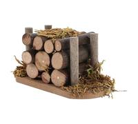 Ensemble de rondins en bois miniature - Pile de cheminées pour maisons de poupées, accessoire de jardin de fées en 1:12, présentoir de collection | Mini figurines de cuisine vintage, décorations pour