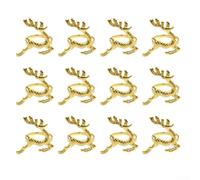 Ensemble de ronds de serviette élégants en métal avec thème d'élan unique, excellent ajout à votre table de fête d'hiver (doré)