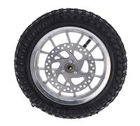 Ensemble de Roue Avant de Vélo de Poche 12,5 X 2,75 Pouces pour 47 49 2 Temps Mini Dirt Bike en Caoutchouc Roue Avant Pneu Frein à Disque Pignon Boulons Assemblage (B (argent))