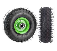 Ensemble de roue pneumatique de 10 pouces 4.10/3.50-4 avec alésage et roulements de 20 mm, décalage de moyeu de 2,76", remplacement pour brouette, diable, chariot de jardin, chariot à sac 10''/3.50-4