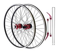 Ensemble de roues de 27,5 ", roue arrière, VTT, vélo de route, profil en V, jante à chambre creuse Noir/rouge