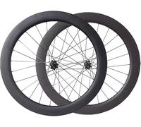 Ensemble De Roues De Vélo De Route En Fibre De Carbone 700C, Jantes De 38/45/50 Mm, Axe Traversant, Moyeux De Frein À Disque Center-Lock, Compatible Avec Les Cassettes 7/8/9/10/11/12 Vitesses,50mm