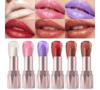 Ensemble de rouge à lèvres de maquillage quotidien avec finition nacrée scintillante, collection de 6 couleurs pour des looks prêts à faire la fête, transport dans un à main et rafraîchissements