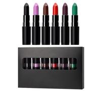 Ensemble de rouge à lèvres Halloween - Kit de couleur lèvre de maquillage noir noir, rouge à lèvres durable pour Halloween, voyage, carnaval, mascarade, balle, festival de musique, fête, cosplay et ma