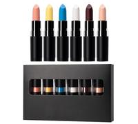 Ensemble de rouge à lèvres Halloween - Kit de couleur lèvre de maquillage noir noir, rouge à lèvres durable pour Halloween, voyage, carnaval, mascarade, balle, festival de musique, fête, cosplay et ma