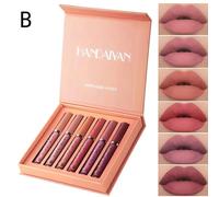 Ensemble De Rouge À Lèvres Liquide Handaiyan 6 Pièces¿Finition Mate,Brillant À Lèvres Antiadhésif Longue Durée,Coffret Cadeau De Maquillage Pour Les Lèvres Imperméable Pour Femmes.B.Taille Réelle