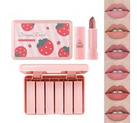 Ensemble De Rouge À Lèvres Mat 6 Couleurs,Rouge À Lèvres Mat,Rouge À Lèvres De Taille Mini,Imperméable,Rouge À Lèvres Velours Mat Longue Durée.A.