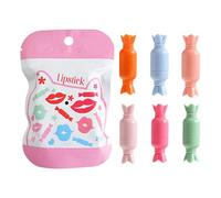 Ensemble de rouge à lèvres mat, petit ensemble de rouge à lèvres - Kit de coloration au bâton à lèvres en velours 6x - Pilules de brillance à lèvres de bonbons