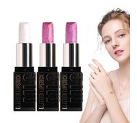 Ensemble de rouge à lèvres pailleté - Brillant à lèvres mat, finition très brillante | Formule longue durée 3 couleurs, tasse antiadhésive avec texture hydratante, brillant à lèvres hydratant, maquill