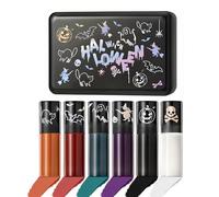Ensemble de rouges à lèvres Halloween, ensemble de 6 rouges à lèvres mats avec boîte, rouge à lèvres longue tenue waterproof et non collant velours pigmenté, ensemble cadeau de maquillage Halloween