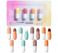 Ensemble de Rouges à Lèvres Mats, Mini Capsules Pilules | Cire, Tenue Longue Durée, Format Voyage, Retouches Faciles, pour Jeunes Femmes et Passionnées Beauté Couleur Aléatoire