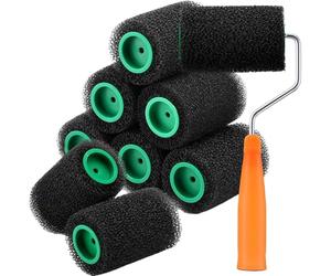 Ensemble de rouleaux à peinture - Eńsemble d'outils dè mini ròuleaux à pèinture 10 pièces, roûleaux interchangeables, enşemble d́e pinceaux compacts, polyvalent | Ensëmble complet dë rouĺeaux à peintu