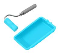 Ensemble de rouleaux de colle en Silicone avec plateau pour le travail du bois, Kit peinture professionnel, applicateur colle, arts, artisanat, bricolage, bleu ciel