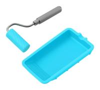 Ensemble de rouleaux de colle en Silicone bleu ciel avec plateau, applicateur travail du bois pour l'artisanat d'art